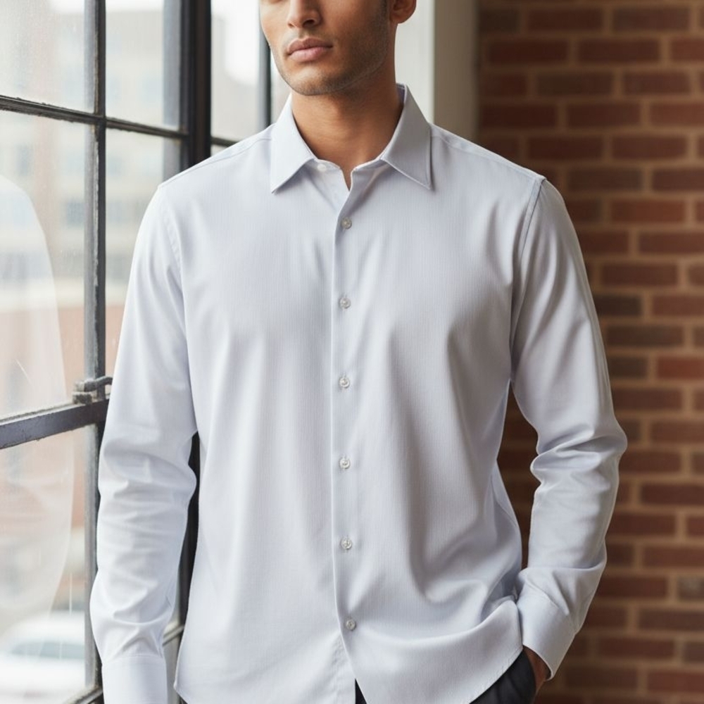 Bachrach Light Gray Men's Dress Shirt